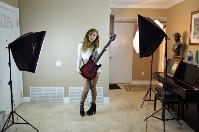 Custom electric guitar, studio photo. Built by William Gelvin, Gelvin Guitars