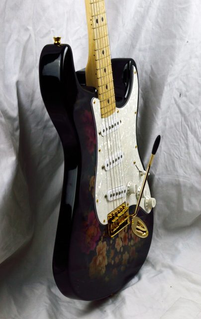 Custom guitar, body and neck detail. Built by William Gelvin, Gelvin Guitars