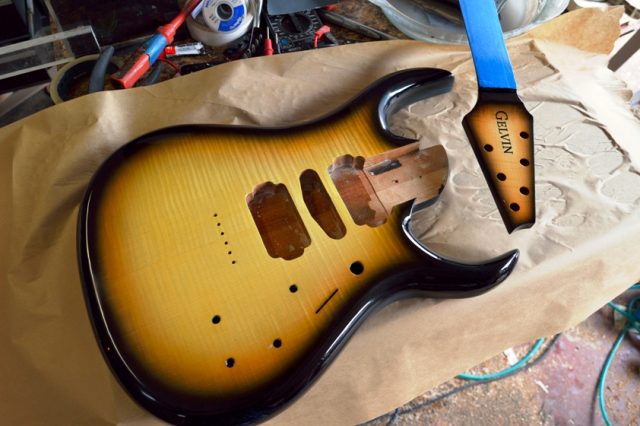 Handmade electric guitar. Built by William Gelvin, Gelvin Guitars
