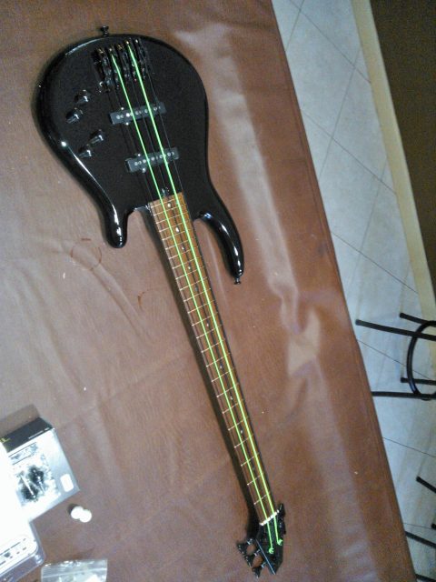 Custom electric guitar, studio photo. Built by William Gelvin, Gelvin Guitars