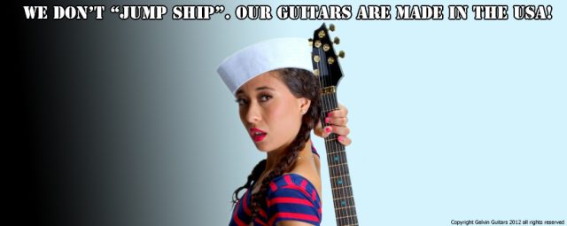 Custom electric guitar, studio photo. Built by William Gelvin, Gelvin Guitars