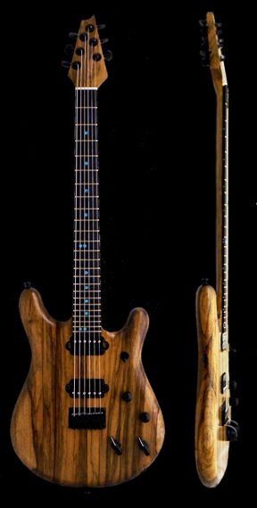 Custom guitar, body and neck detail. Built by William Gelvin, Gelvin Guitars
