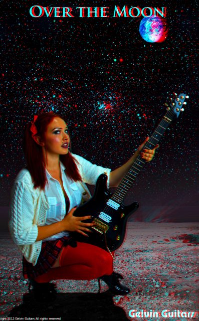Custom electric guitar, studio photo. Built by William Gelvin, Gelvin Guitars