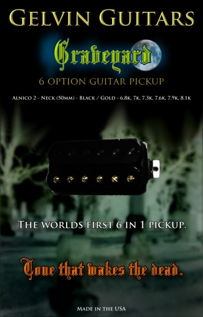 Custom electric guitar, studio photo. Built by William Gelvin, Gelvin Guitars