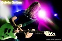 Custom electric guitar, studio photo. Built by William Gelvin, Gelvin Guitars