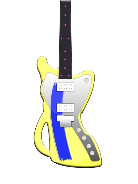 Early offset concept drawing for Dale Bozzio’s custom Gelvin guitar