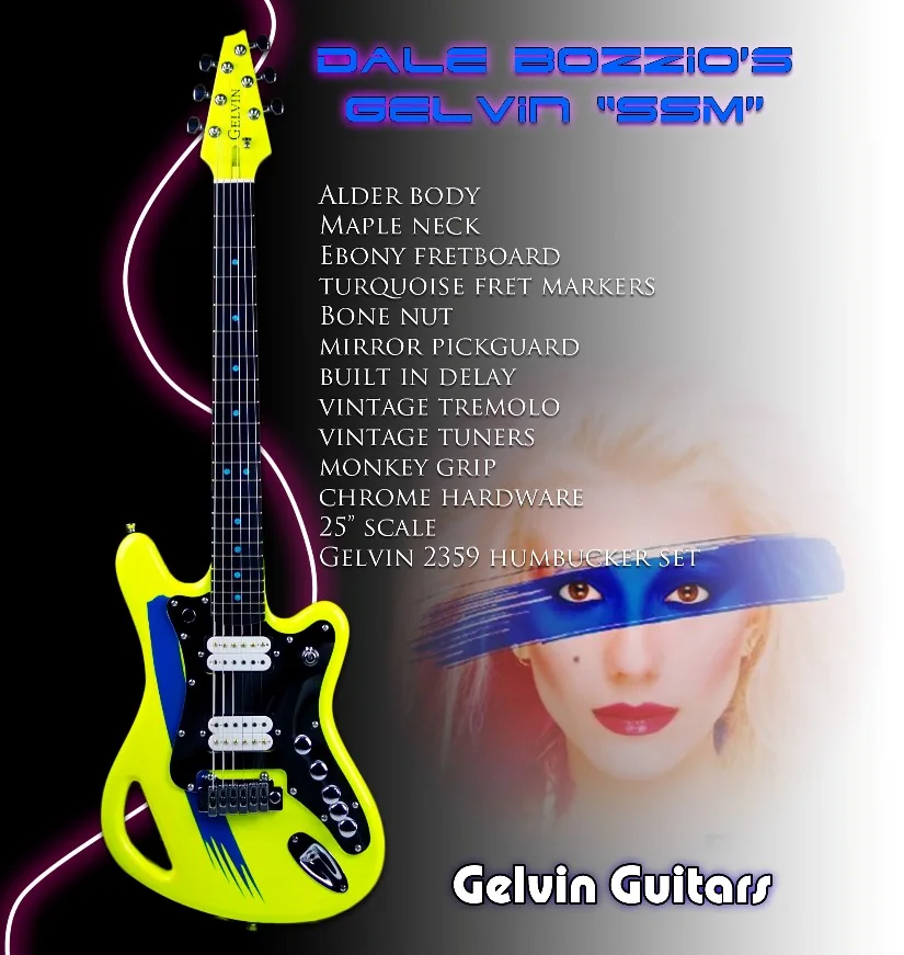 Original Gelvin Guitars specification advertisement for Dale Bozzio’s SSM